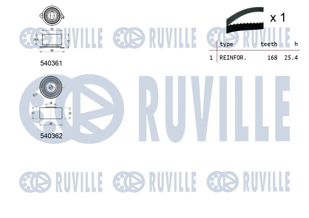 550201 RUVILLE Комплект ремня ГРМ (фото 2)