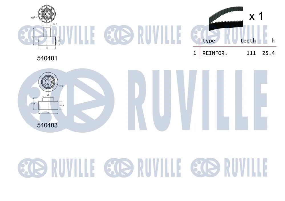 550207 RUVILLE Комплект ремня ГРМ (фото 2)