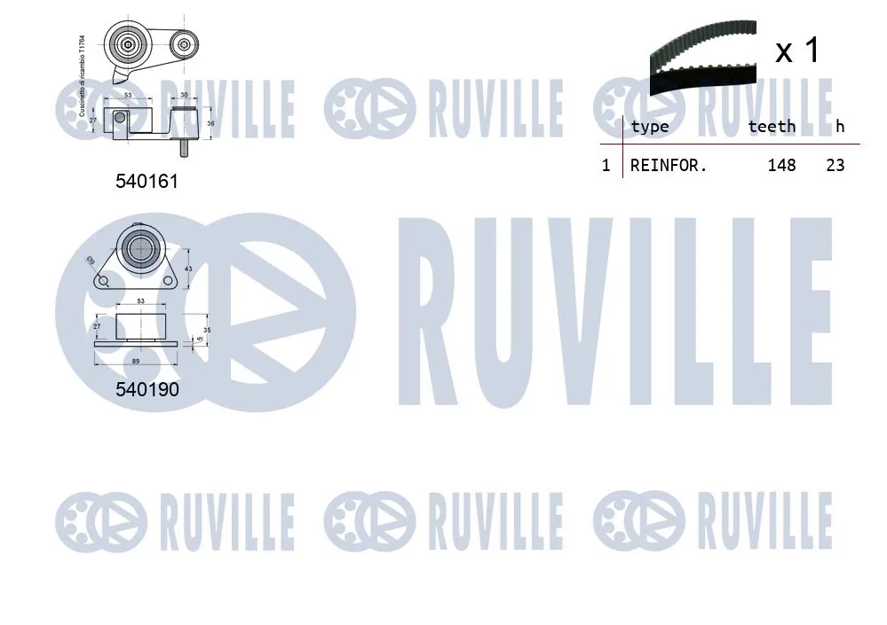 550213 RUVILLE Комплект ремня ГРМ (фото 2)