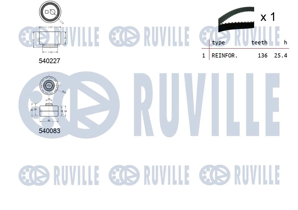 550219 RUVILLE Комплект ремня ГРМ (фото 2)