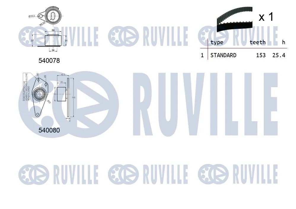 550237 RUVILLE Комплект ремня ГРМ (фото 2)