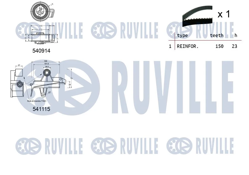 550257 RUVILLE Комплект ремня ГРМ (фото 2)