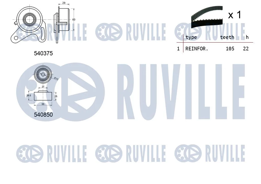 550314 RUVILLE Комплект ремня ГРМ (фото 2)