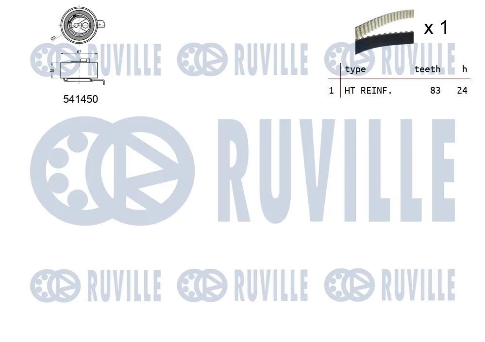 550324 RUVILLE Комплект ремня ГРМ (фото 2)
