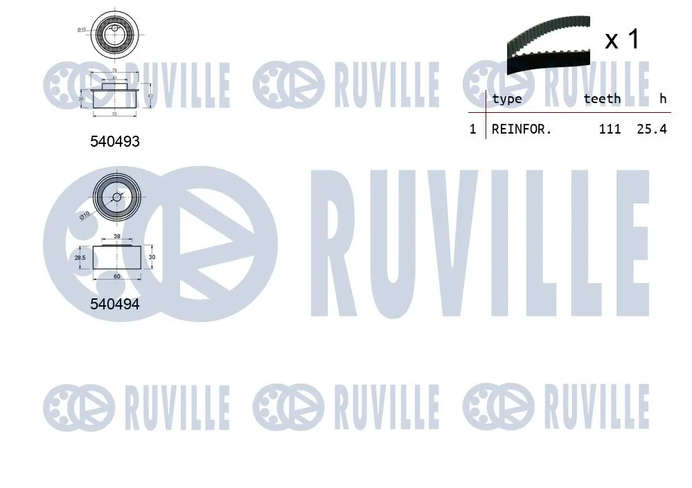 550360 RUVILLE Комплект ремня ГРМ (фото 2)