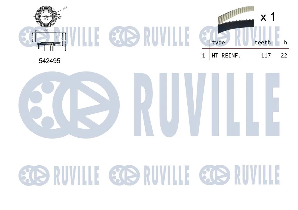 550374 RUVILLE Комплект ремня ГРМ (фото 2)