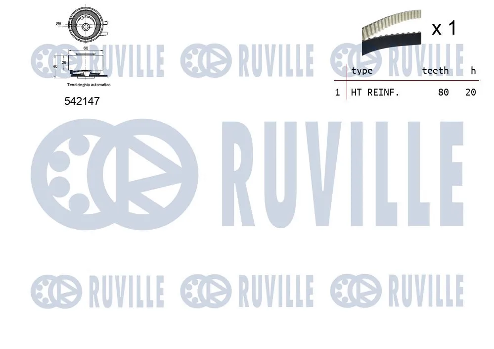 550388 RUVILLE Комплект ремня ГРМ (фото 2)