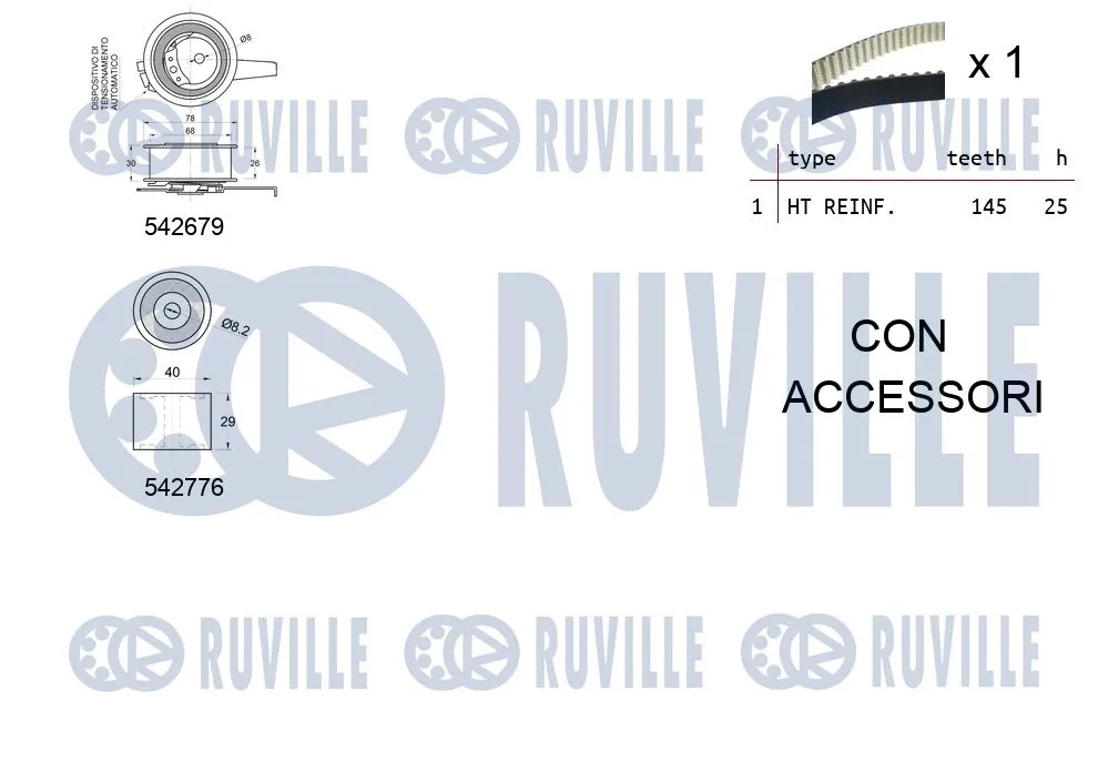 550391 RUVILLE Комплект ремня ГРМ (фото 2)