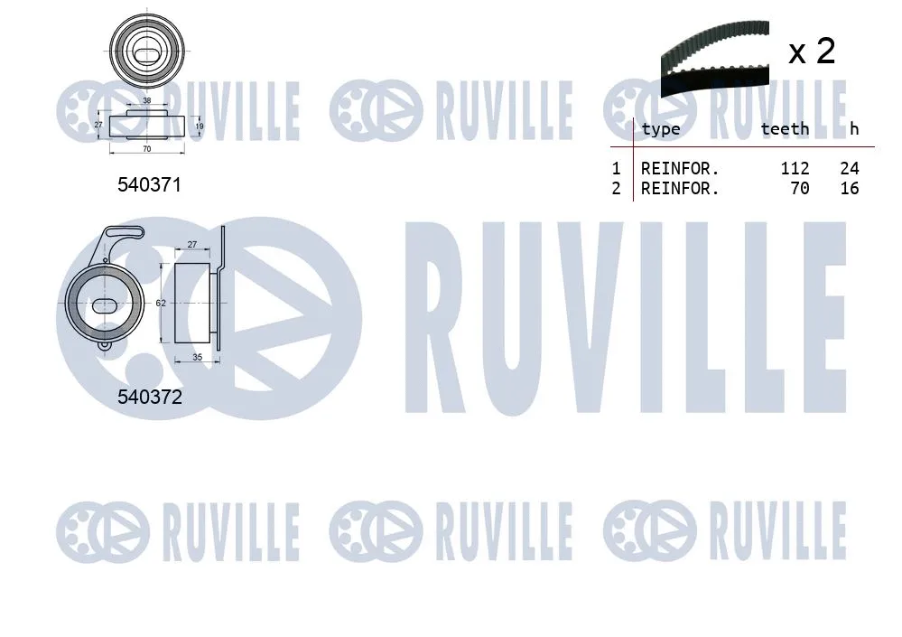 550416 RUVILLE Комплект ремня ГРМ (фото 2)
