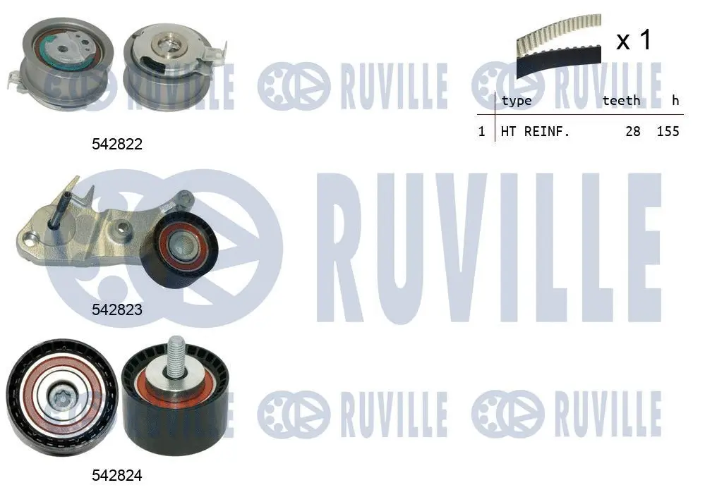 550502 RUVILLE Комплект ремня ГРМ (фото 1)