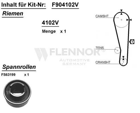 F904102V FLENNOR Комплект ремня ГРМ (фото 1)