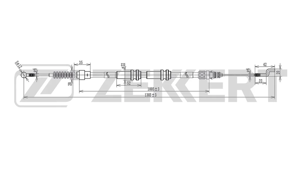 BZ-1083 ZEKKERT Тросик, cтояночный тормоз (фото 1)