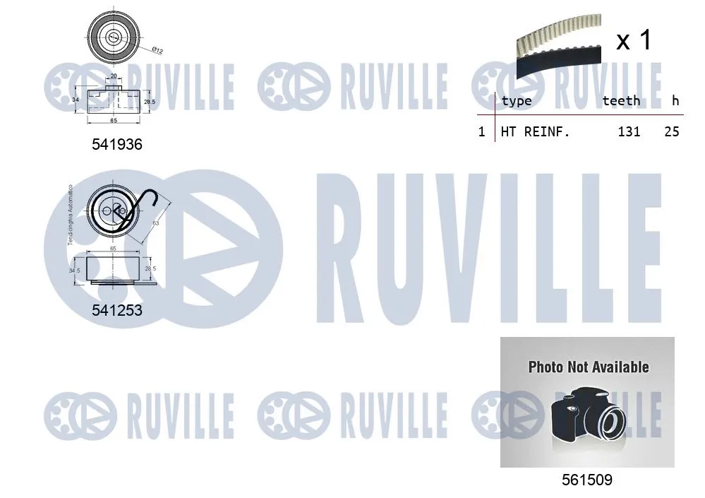 5500631 RUVILLE Водяной насос + комплект зубчатого ремня (фото 2)