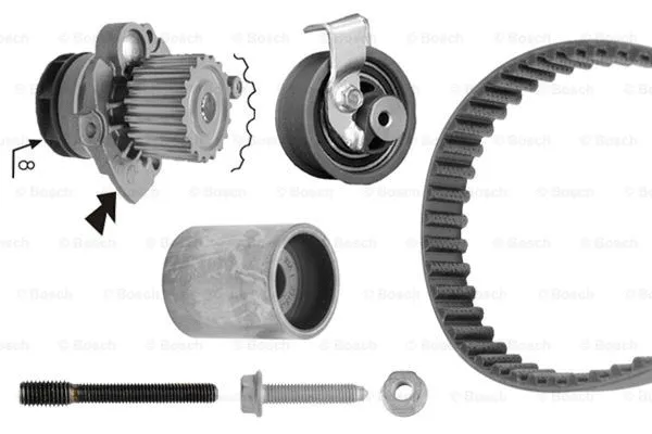 1 987 946 419 BOSCH Водяной насос + комплект зубчатого ремня (фото 1)