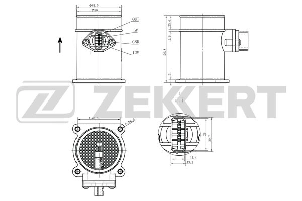 SE-1076 ZEKKERT Датчик, давление во впускной трубе (фото 1)