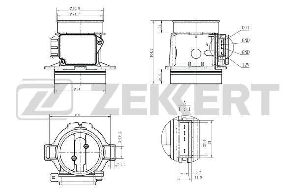 SE-1084 ZEKKERT Датчик, давление во впускной трубе (фото 1)