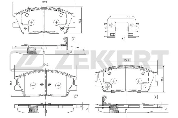 BS-1257 ZEKKERT Комплект тормозных колодок, дисковый тормоз (фото 1)