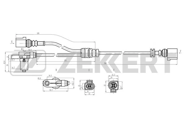SE-6239 ZEKKERT Датчик, частота вращения колеса (фото 1)