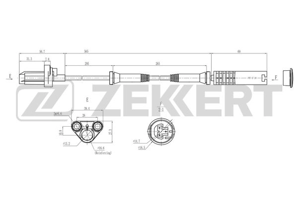 SE-6185 ZEKKERT Датчик, частота вращения колеса (фото 1)