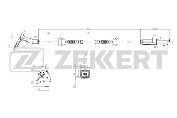 SE-6205 ZEKKERT Датчик, частота вращения колеса (фото 1)