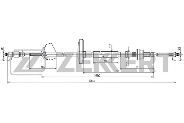 BZ-1281 ZEKKERT Тросик газа (фото 1)