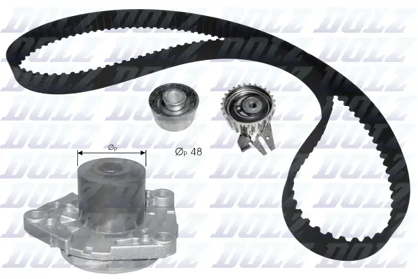 KD102 DOLZ Водяной насос + комплект зубчатого ремня (фото 1)