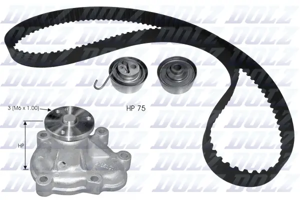 KD142 DOLZ Водяной насос + комплект зубчатого ремня (фото 1)