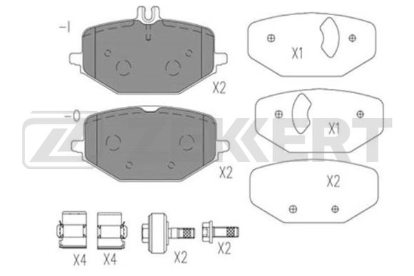 BS-1284 ZEKKERT Комплект тормозных колодок, дисковый тормоз (фото 1)