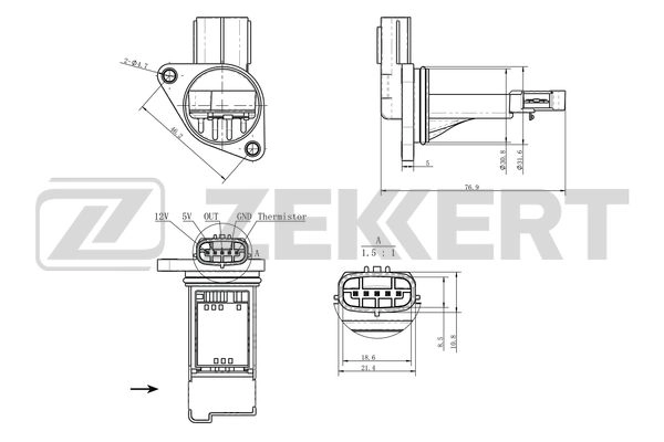 SE-1097 ZEKKERT Датчик, давление во впускной трубе (фото 1)
