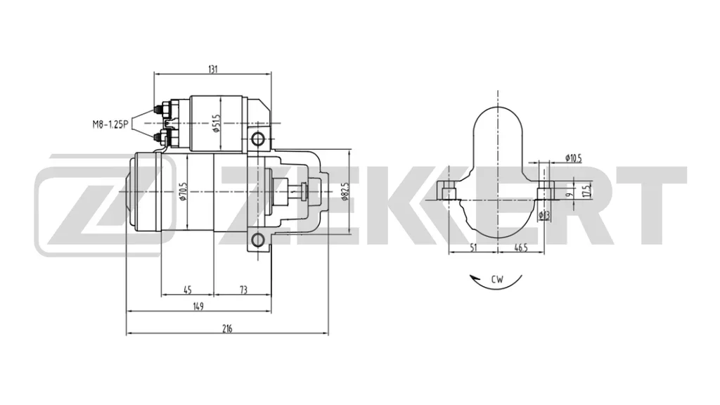 AN-1016 ZEKKERT Стартер (фото 1)