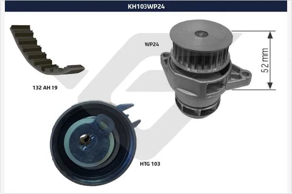 KH 103WP24 HUTCHINSON Водяной насос + комплект зубчатого ремня (фото 1)