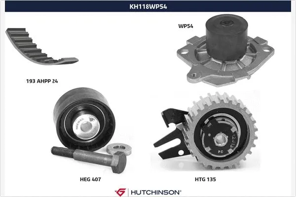 KH 118WP54 HUTCHINSON Водяной насос + комплект зубчатого ремня (фото 1)