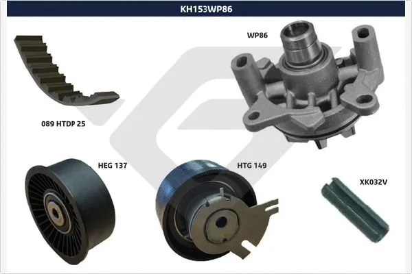 KH 153WP86 HUTCHINSON Водяной насос + комплект зубчатого ремня (фото 1)