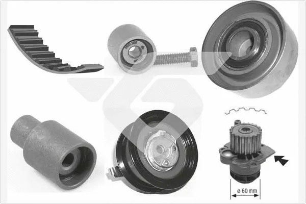 KH 160WP58 HUTCHINSON Водяной насос + комплект зубчатого ремня (фото 1)