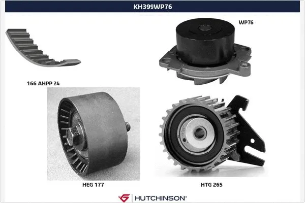 KH 399WP76 HUTCHINSON Водяной насос + комплект зубчатого ремня (фото 1)