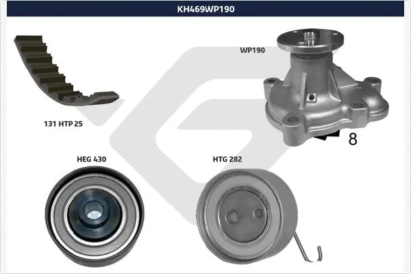 KH 469WP190 HUTCHINSON Водяной насос + комплект зубчатого ремня (фото 1)