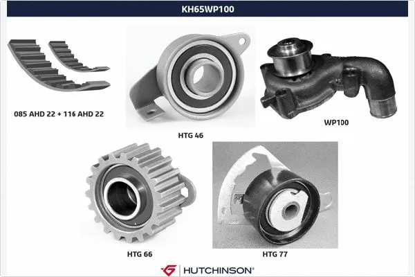 KH 65WP100 HUTCHINSON Водяной насос + комплект зубчатого ремня (фото 1)