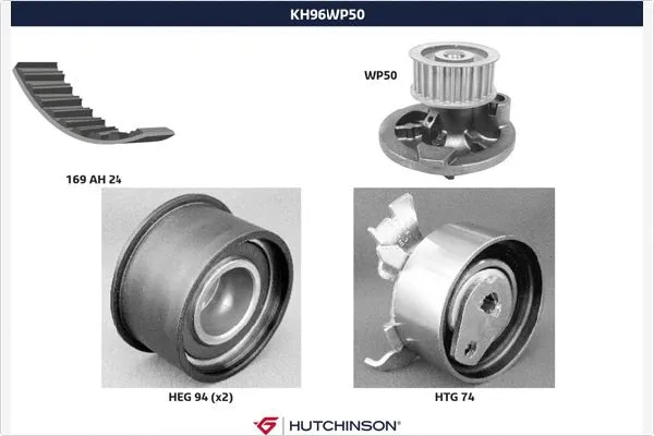 KH 96WP50 HUTCHINSON Водяной насос + комплект зубчатого ремня (фото 1)