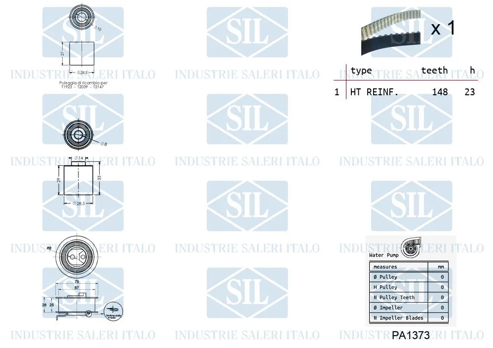 K1PA1373 SALERI Водяной насос + комплект зубчатого ремня (фото 2)