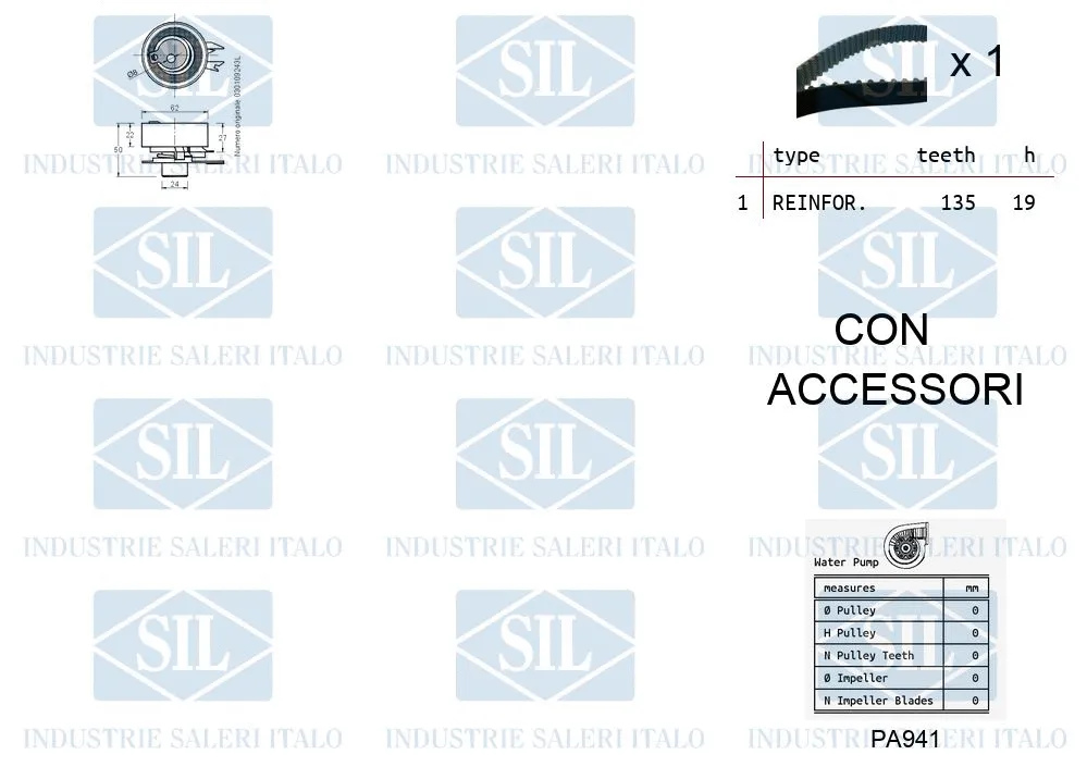 K1PA941 SALERI Водяной насос + комплект зубчатого ремня (фото 2)