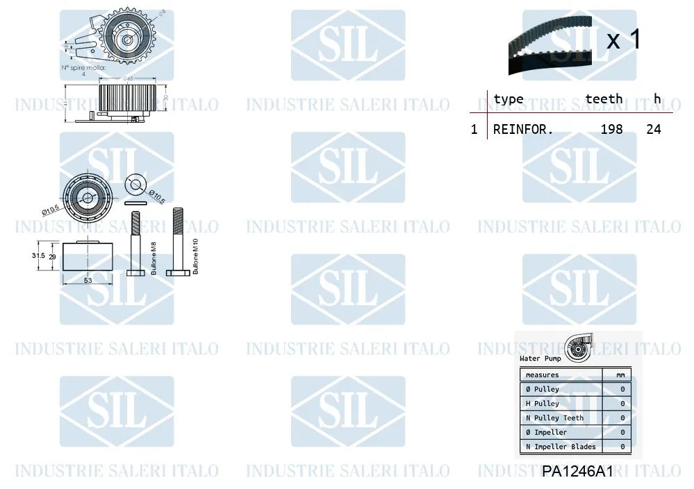 K4PA1246A1 SALERI Водяной насос + комплект зубчатого ремня (фото 2)