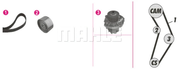 CPK 114 000P KNECHT/MAHLE Водяной насос + комплект зубчатого ремня (фото 1)