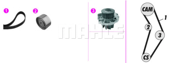 CPK 134 000P KNECHT/MAHLE Водяной насос + комплект зубчатого ремня (фото 1)