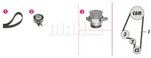 CPK 21 000P KNECHT/MAHLE Водяной насос + комплект зубчатого ремня (фото 1)