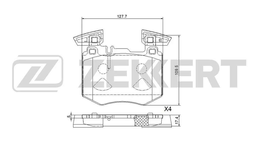 BS-1054 ZEKKERT Комплект тормозных колодок, дисковый тормоз (фото 1)