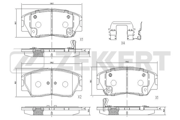 BS-1261 ZEKKERT Комплект тормозных колодок, дисковый тормоз (фото 1)