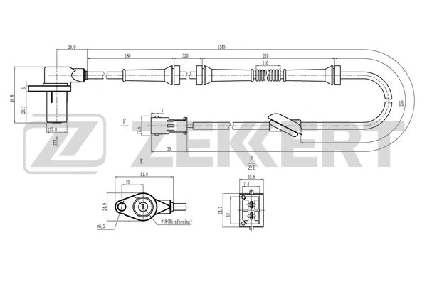 SE-6210 ZEKKERT Датчик, частота вращения колеса (фото 1)