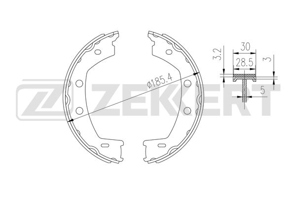 BK-4327 ZEKKERT Комплект тормозных колодок, стояночная тормозная система (фото 1)