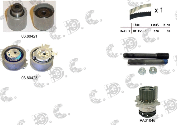 04.5056PA AUTOKIT Водяной насос + комплект зубчатого ремня (фото 1)