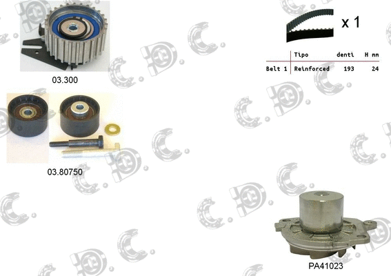 04.5335PA AUTOKIT Водяной насос + комплект зубчатого ремня (фото 1)